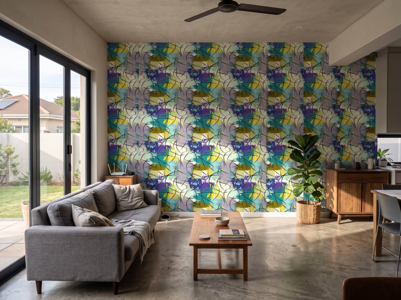 Echo 25 Wallpaper 1 Wallpaper and Wall Murals South Africa Echo 25 Wallpaper shown in a living room
