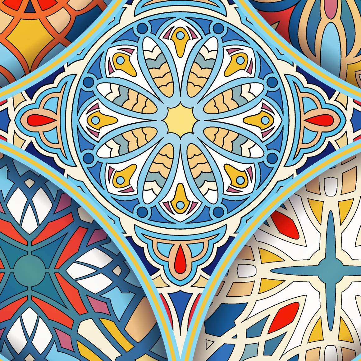 Malone Tile Wallpaper 4 Wallpaper and Wall Murals South Africa Malone Tile Wallpaper close-up showing texture and colour