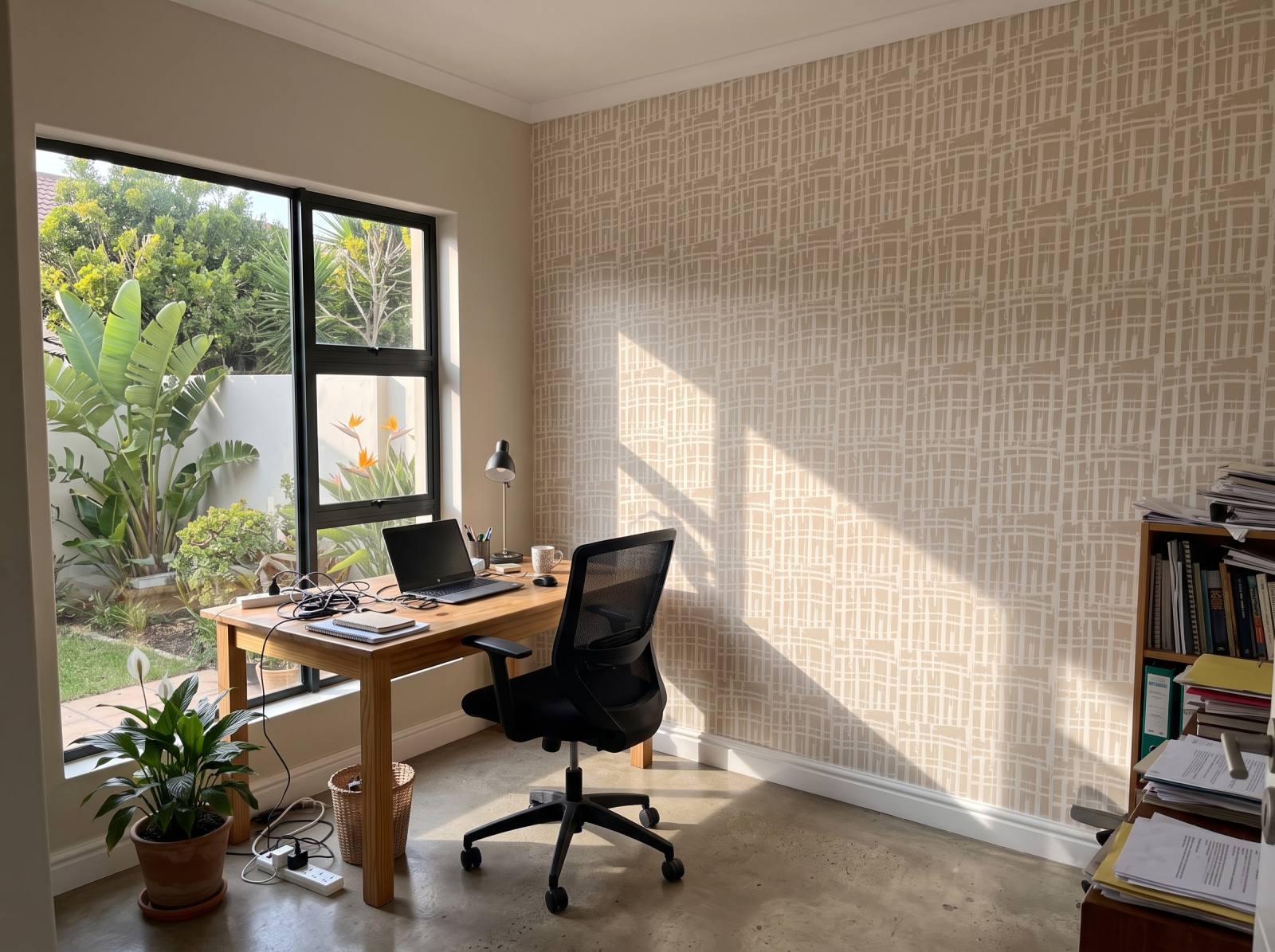 Jute Wallpaper 3 Wallpaper and Wall Murals South Africa Jute Wallpaper shown in a home office