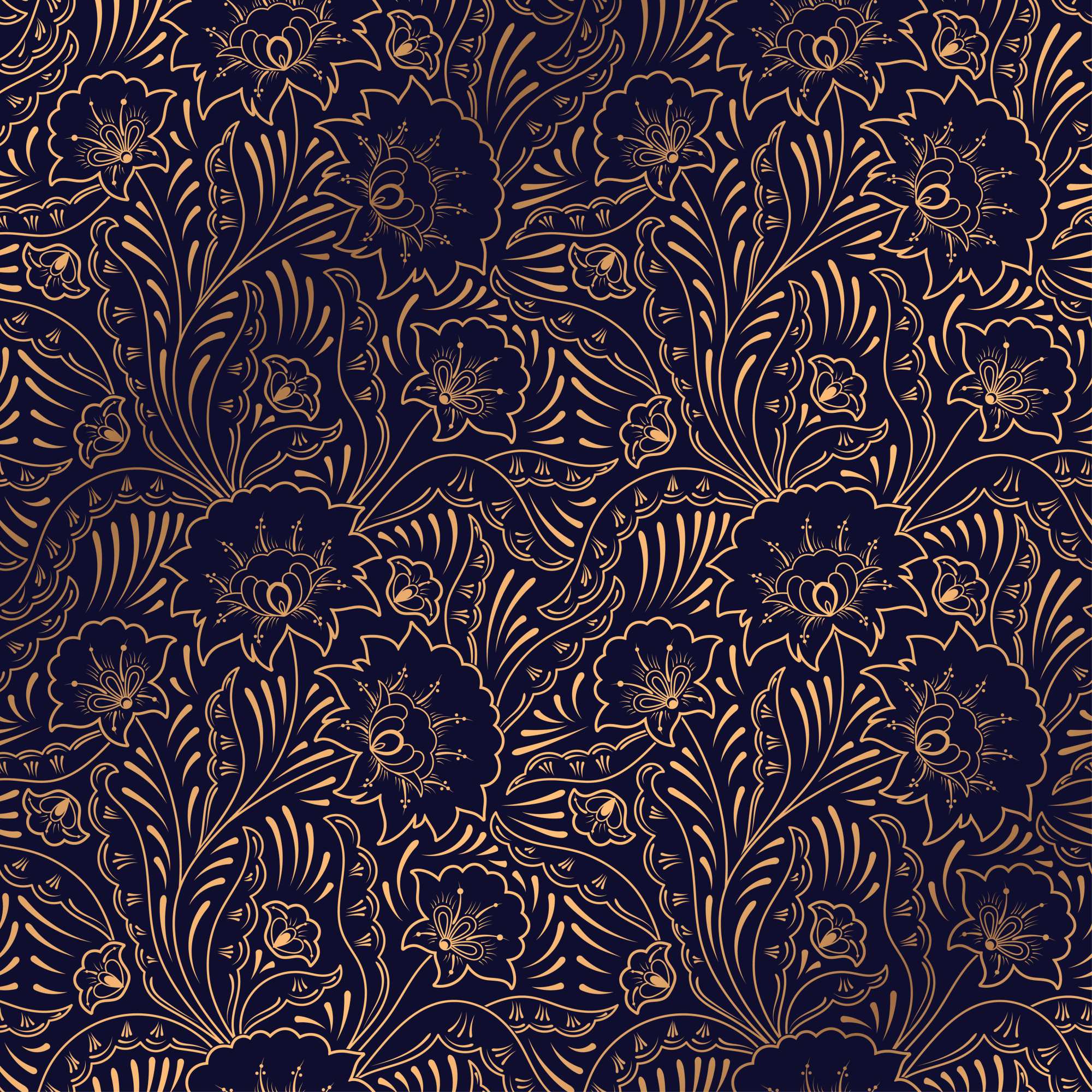 Cierne Wallpaper 2 Wallpaper and Wall Murals South Africa Cierne Wallpaper, floral scrollwork in gold and navy wallpaper - WallpaperOnline