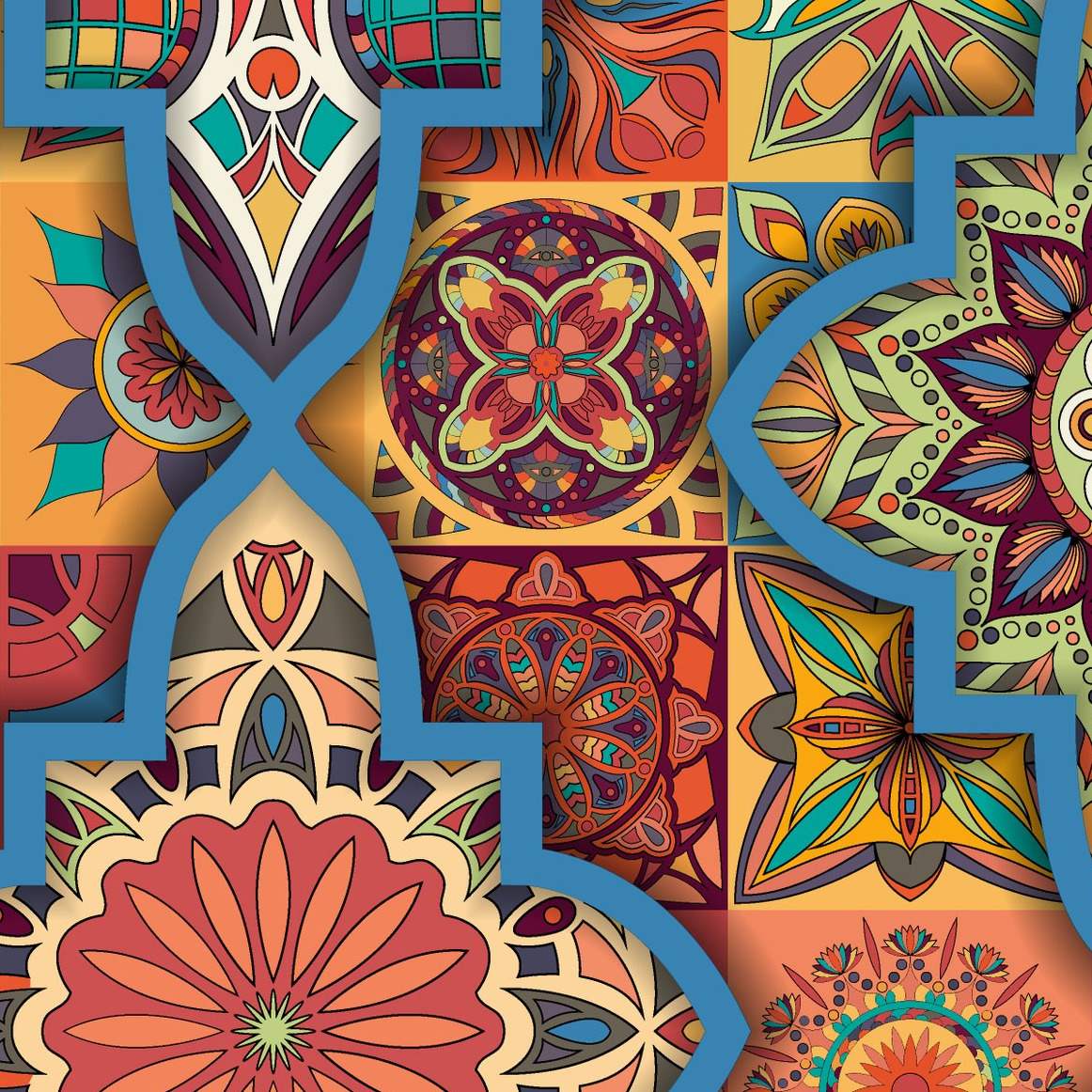 Santana Tile Wallpaper 4 Wallpaper and Wall Murals South Africa Santana Tile Wallpaper close-up showing texture and colour