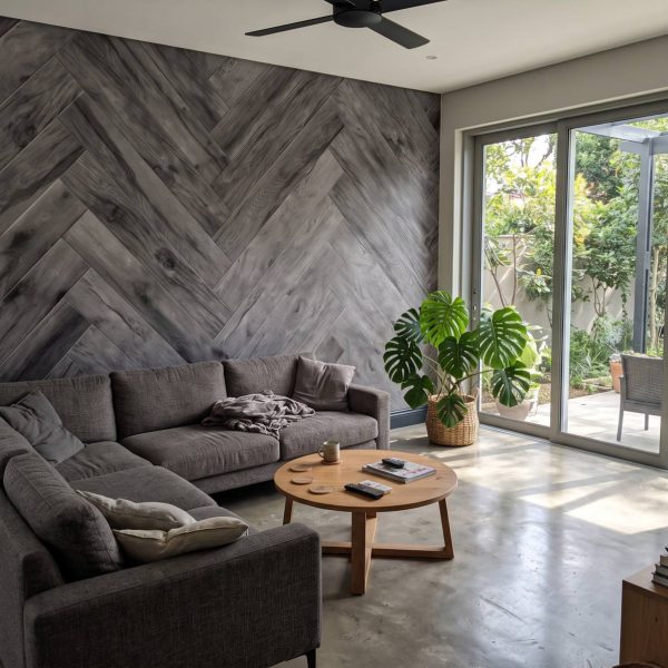 Mural Cinereal Herringbone