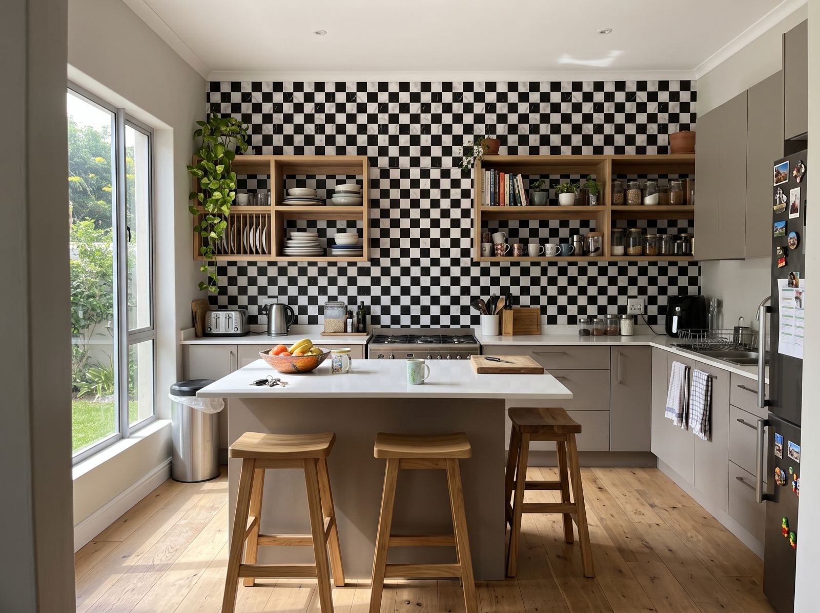 Decima Wallpaper 1 Wallpaper and Wall Murals South Africa Decima Wallpaper shown in a kitchen