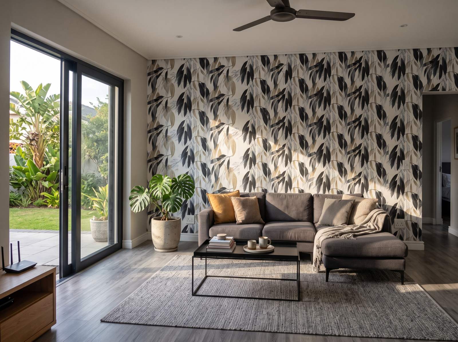 Melrose Designer Wallpaper 1 Wallpaper and Wall Murals South Africa Melrose Designer Wallpaper shown in a living room
