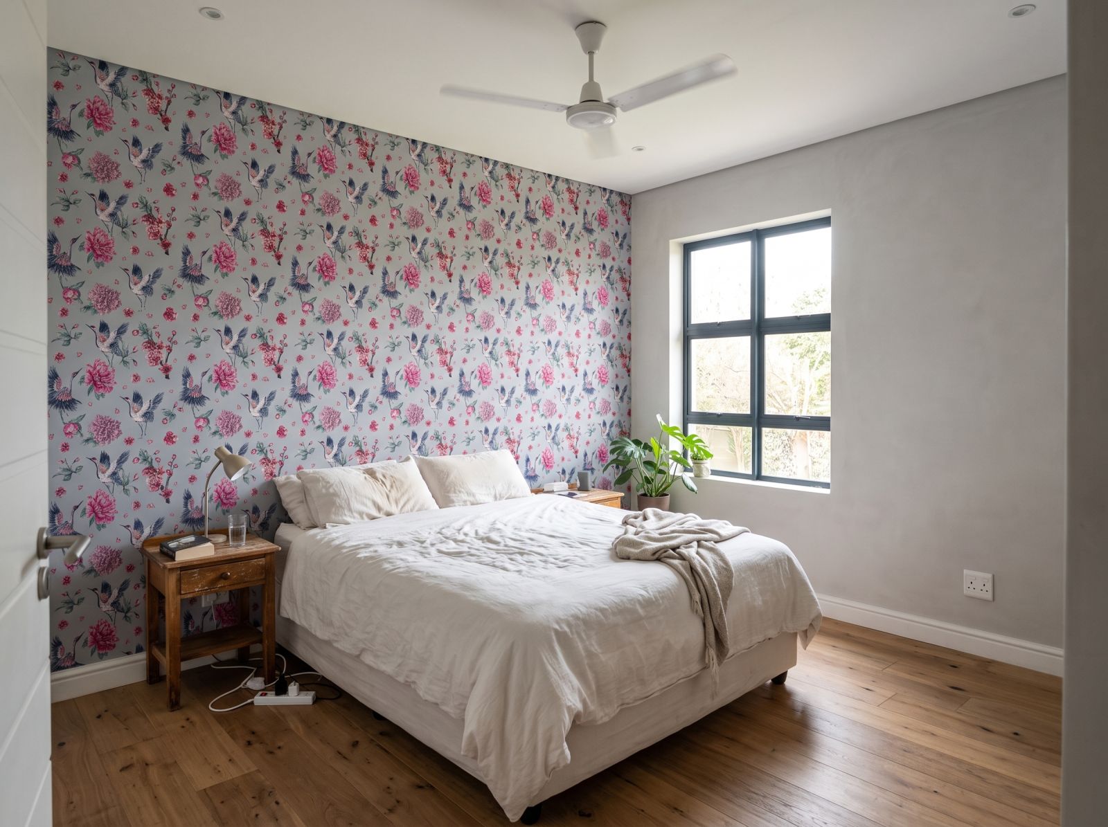 Flushing Cranes Wallpaper 1 Wallpaper and Wall Murals South Africa Flushing Cranes Wallpaper shown in a bedroom