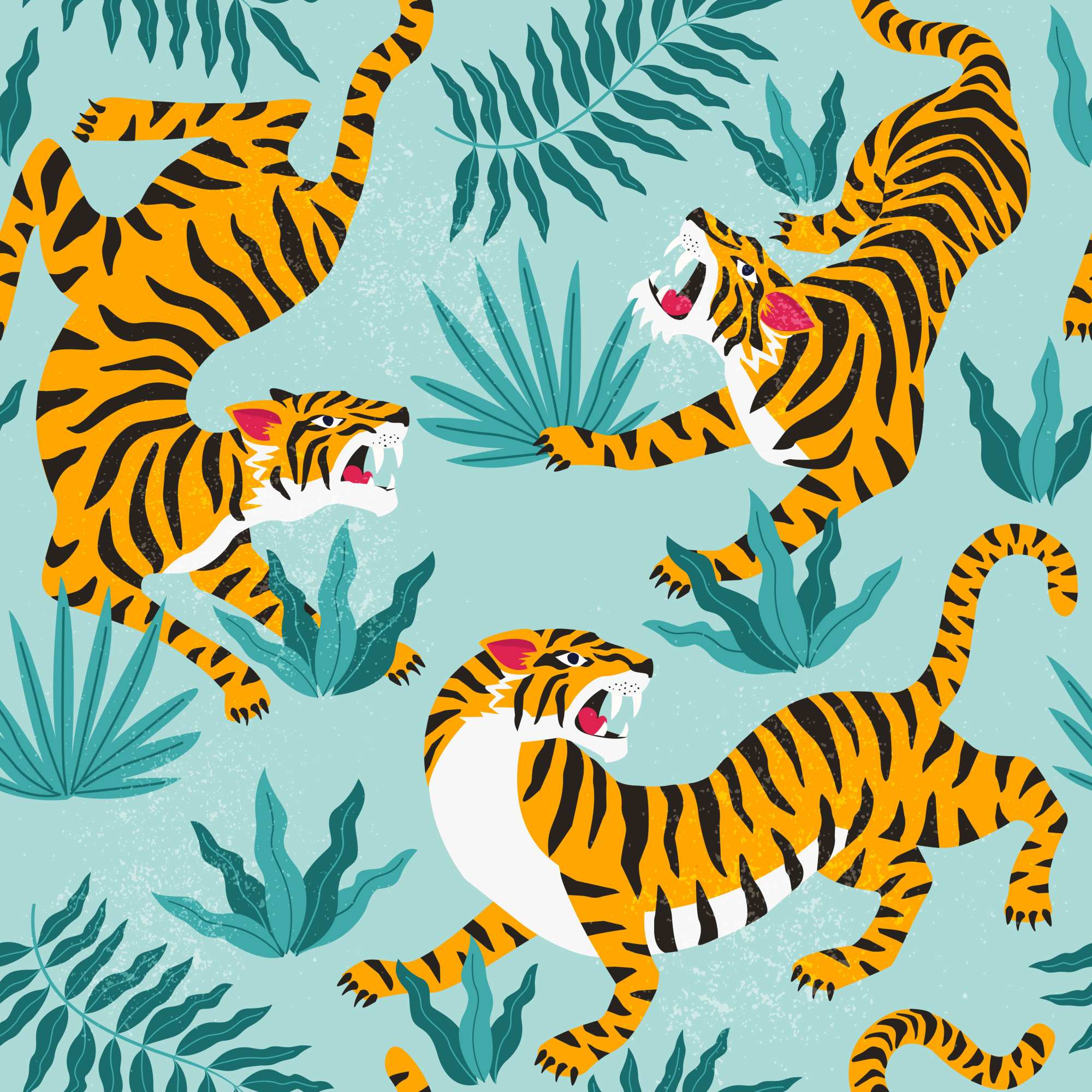 Flagrant Wallpaper 2 Wallpaper and Wall Murals South Africa Flagrant Wallpaper, tigers in teal and orange wallpaper - WallpaperOnline