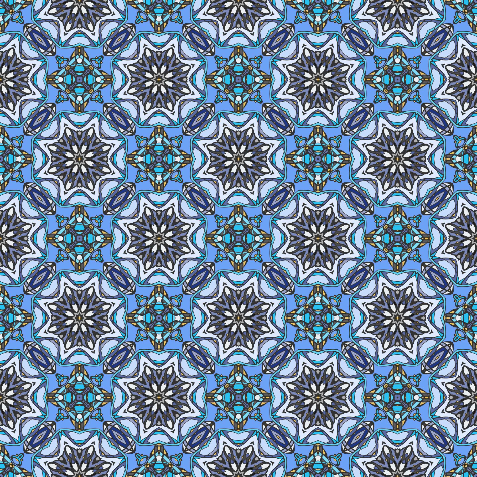 Dilettante Wallpaper 2 Wallpaper and Wall Murals South Africa Dilettante Wallpaper, kaleidoscope star medallion in blue, white and grey wallpaper - WallpaperOnline