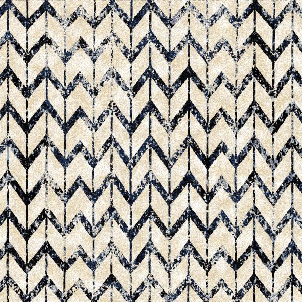 Stained Incline Wallpaper, herringbone chevron in navy and cream wallpaper - WallpaperOnline