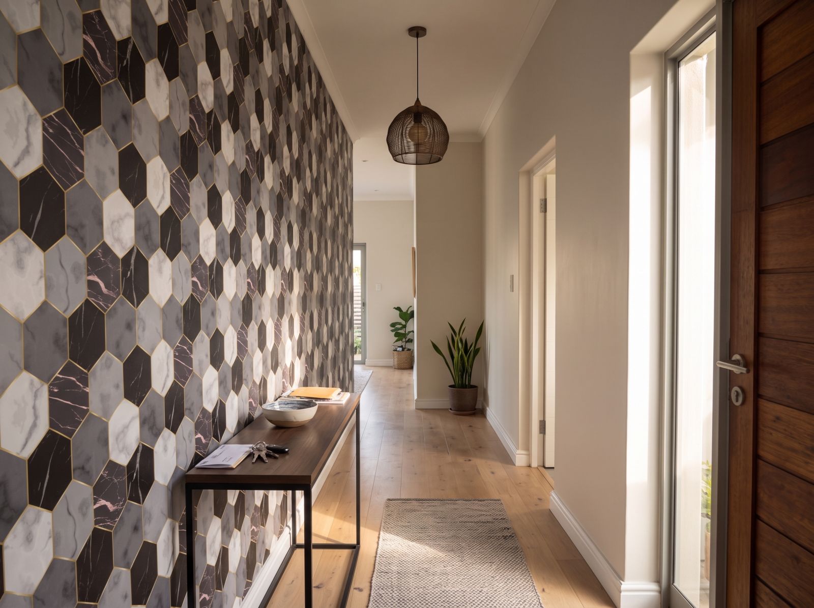 Apollo Marble Wallpaper 3 Wallpaper and Wall Murals South Africa Apollo Marble Wallpaper shown in a hallway