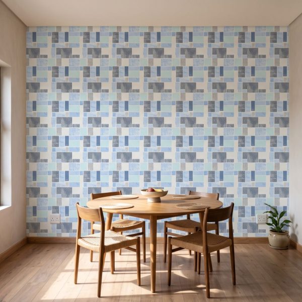 Boho Patchwork Marine Wallpaper