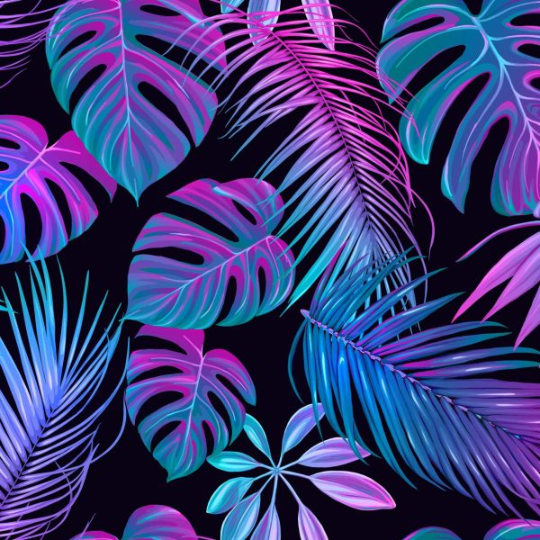 Synthwave Jungle Dark Wallpaper