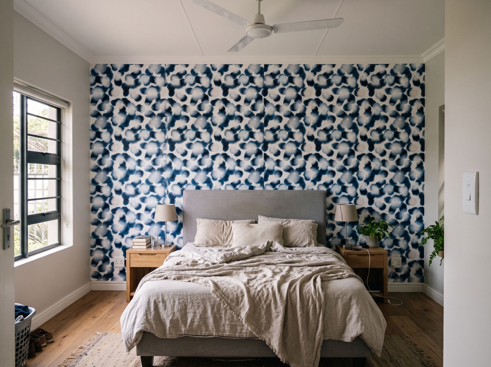 Shibori Blends Wallpaper 1 Wallpaper and Wall Murals South Africa Shibori Blends Wallpaper shown in a bedroom