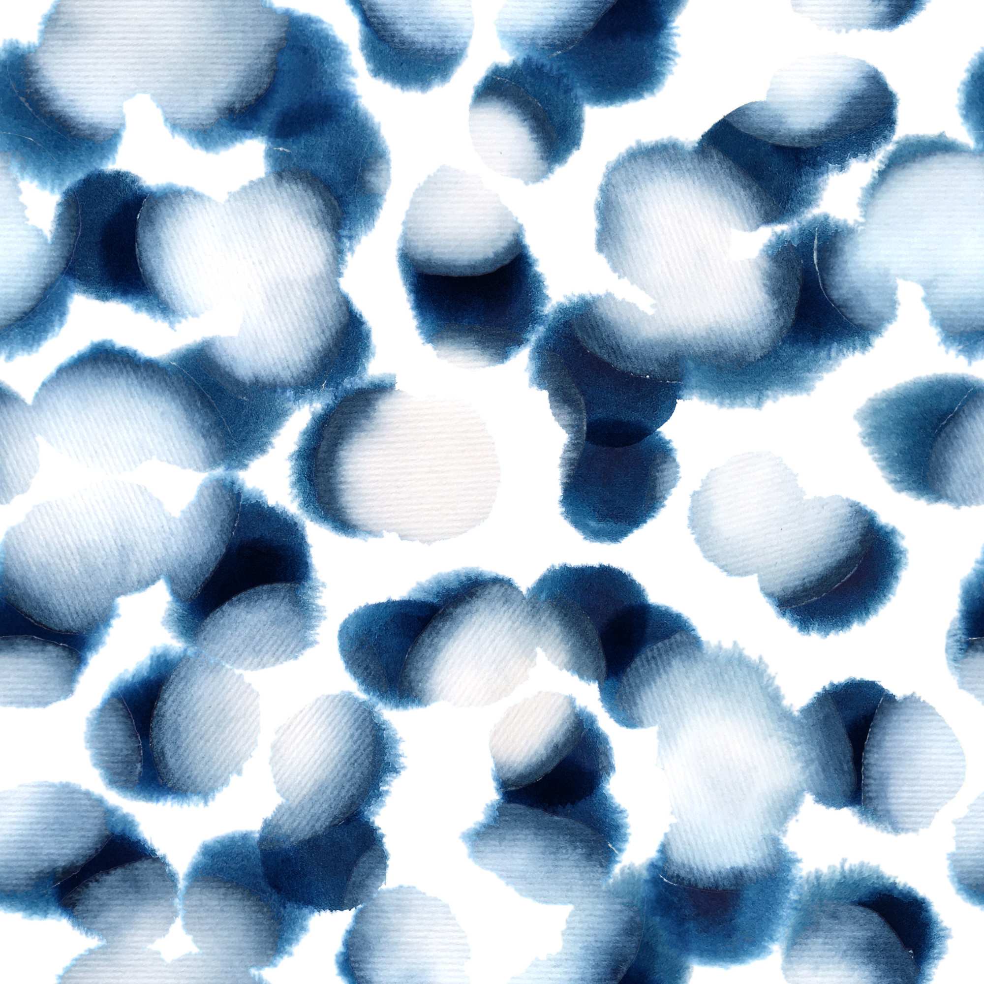 Shibori Blends Wallpaper 2 Wallpaper and Wall Murals South Africa Shibori Blends, watercolour ink blots in navy blue and white wallpaper - WallpaperOnline