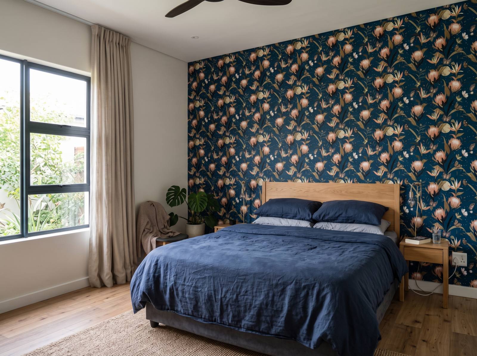 Sugarbushes Wallpaper 1 Wallpaper and Wall Murals South Africa Sugarbushes Wallpaper shown in a bedroom