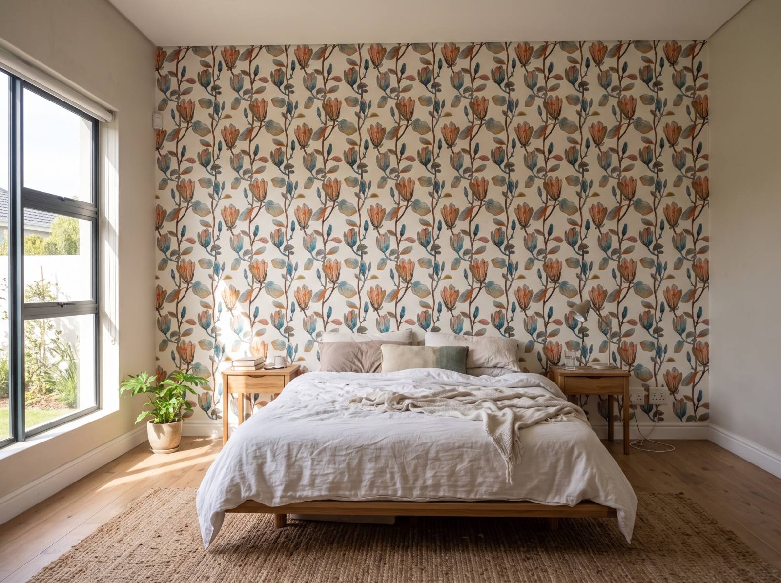 Magnolia Dusk Wallpaper 3 Wallpaper and Wall Murals South Africa Magnolia Dusk Wallpaper shown in a bedroom