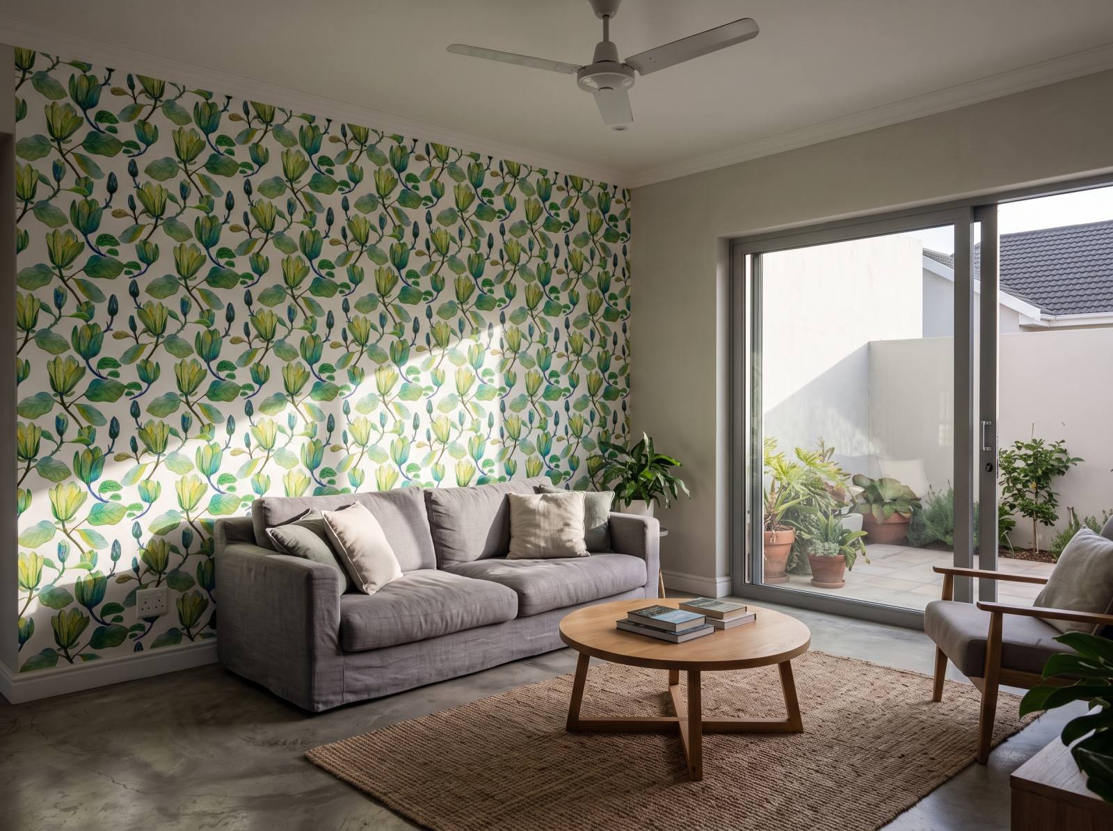 Magnolia Spring Wallpaper 3 Wallpaper and Wall Murals South Africa Magnolia Spring Wallpaper shown in a living room
