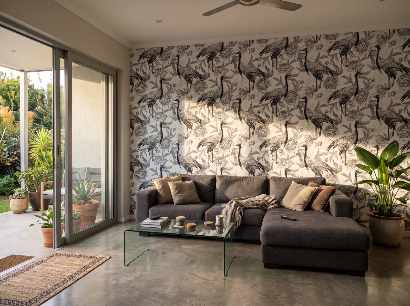 Negative Strides Wallpaper 1 Wallpaper and Wall Murals South Africa Negative Strides Wallpaper shown in a living room