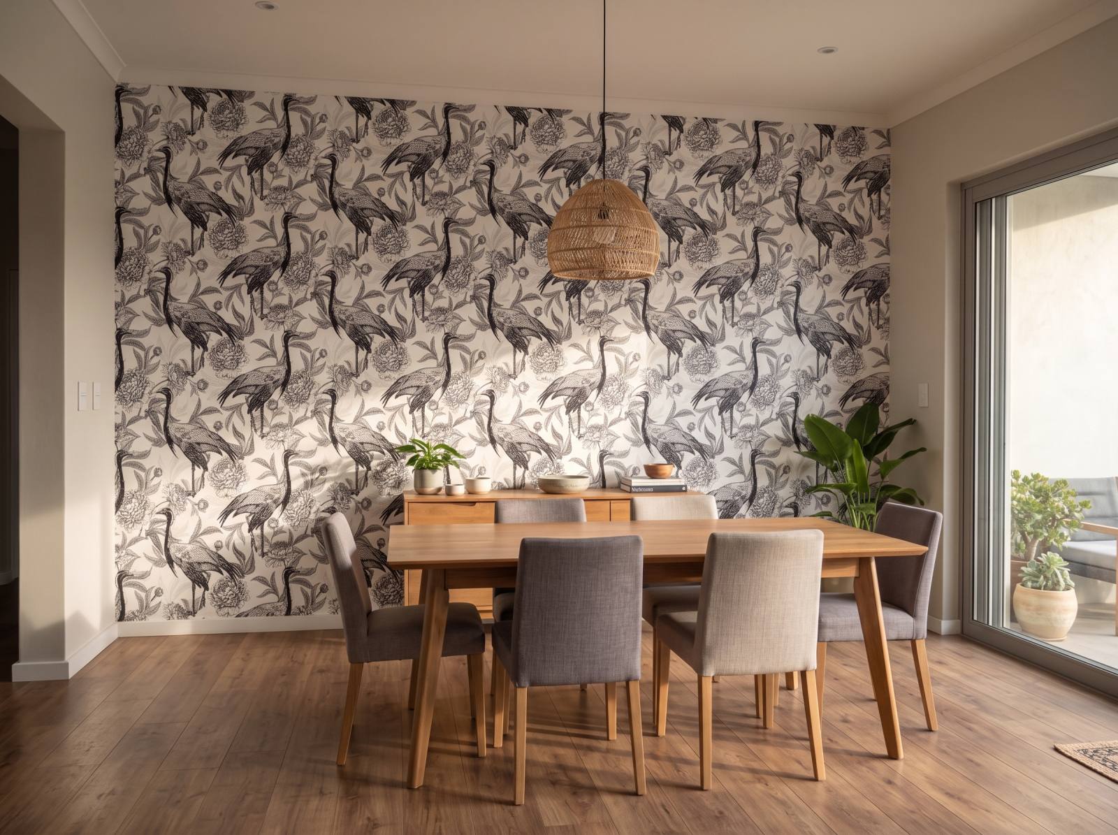 Negative Strides Wallpaper 3 Wallpaper and Wall Murals South Africa Negative Strides Wallpaper shown in a dining room