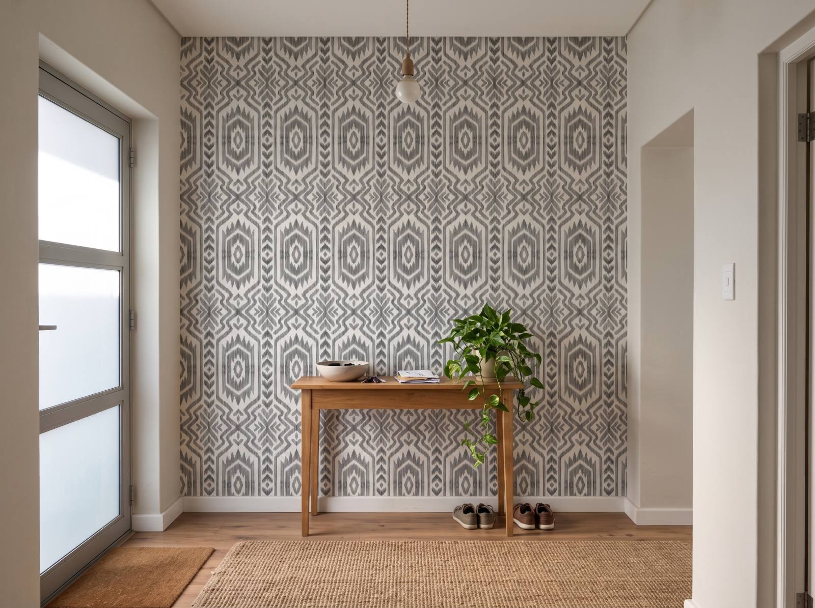 Aztec Wallpaper 3 Wallpaper and Wall Murals South Africa Aztec Wallpaper shown in a hallway