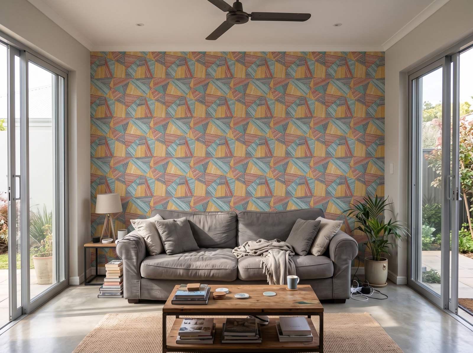Inkambu Pattern Wallpaper 1 Wallpaper and Wall Murals South Africa Inkambu Pattern Wallpaper shown in a living room
