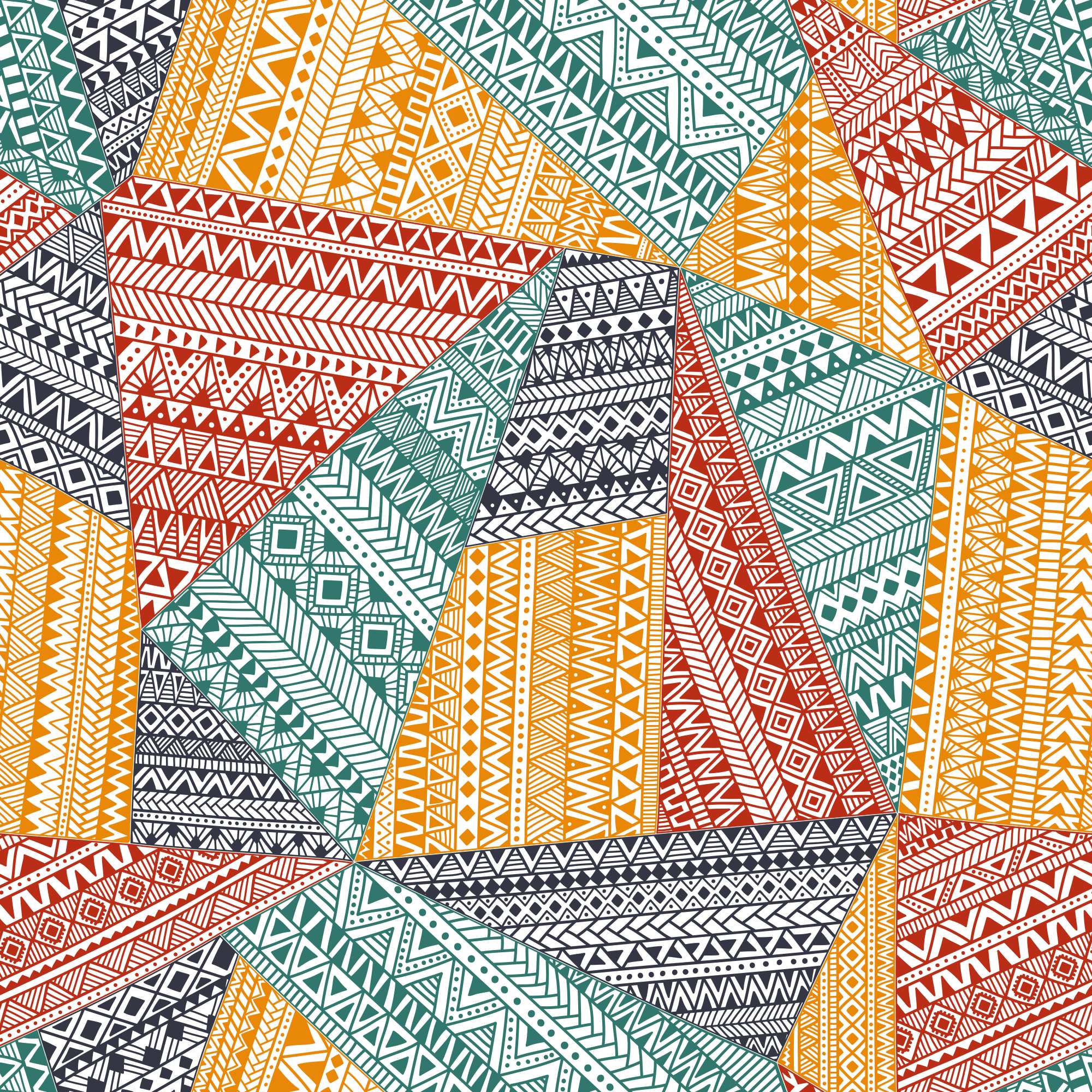 Inkambu Pattern Wallpaper 2 Wallpaper and Wall Murals South Africa Inkambu Pattern Wallpaper, geometric patchwork in orange, teal and white wallpaper - WallpaperOnline