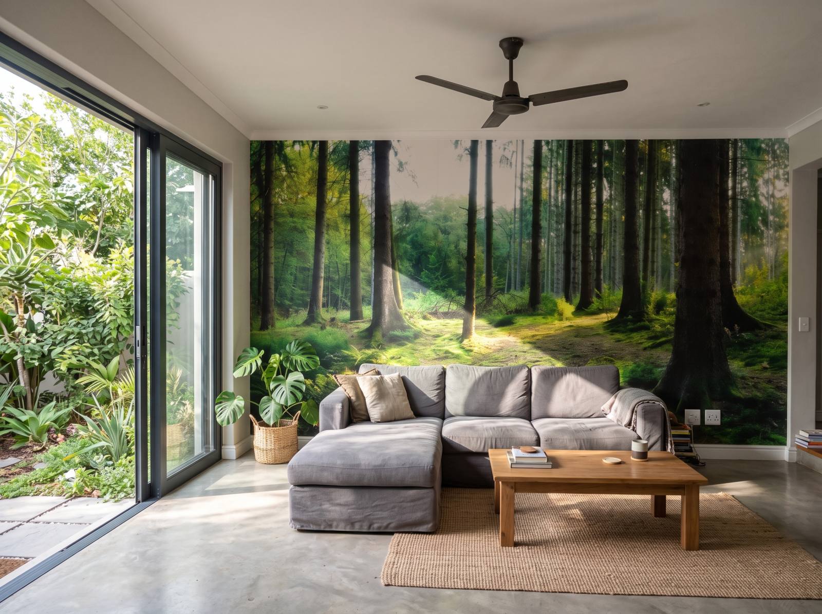 Mural Forest Floor 1 Wallpaper and Wall Murals South Africa Mural Forest Floor shown in a living room