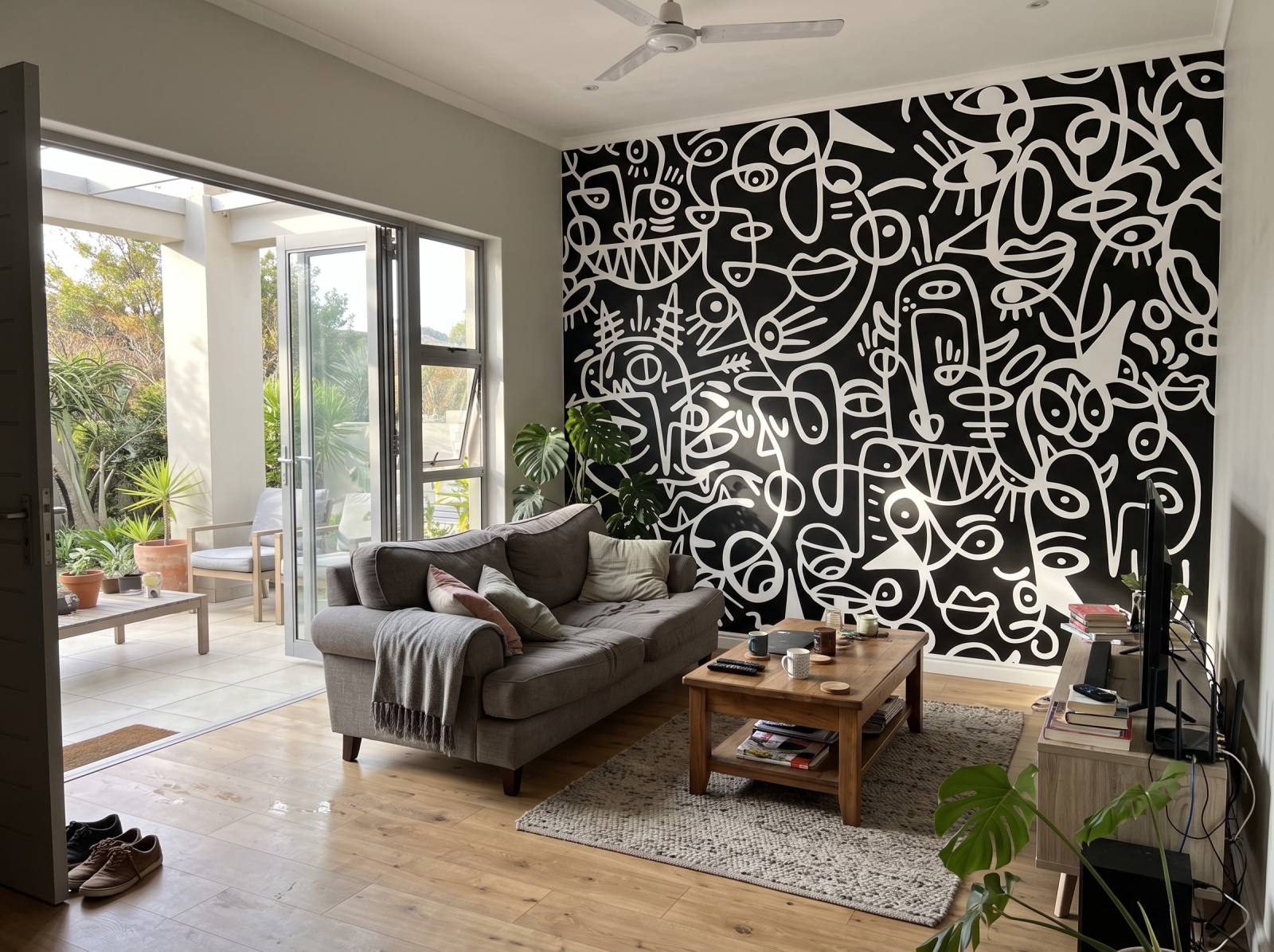 Mural Doodle Toon 1 Wallpaper and Wall Murals South Africa Mural Doodle Toon shown in a living room