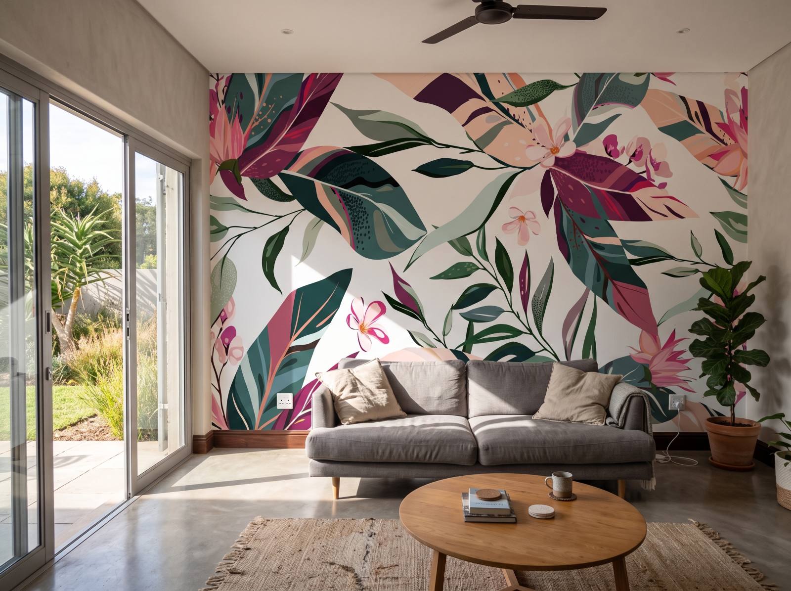 Mural Hanley Floral 1 Wallpaper and Wall Murals South Africa Mural Hanley Floral shown in a living room