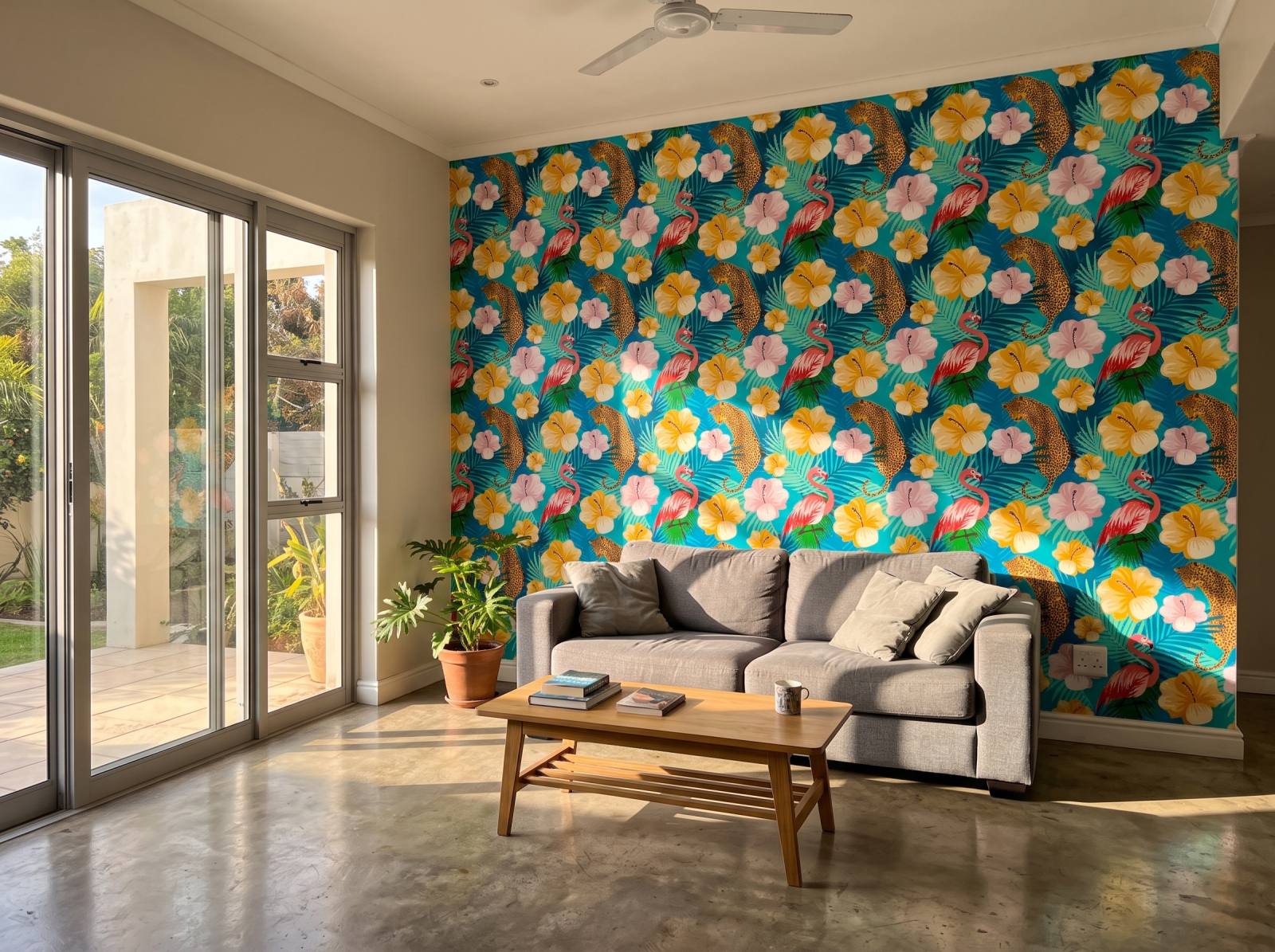 Flapping Cats Wallpaper 1 Wallpaper and Wall Murals South Africa Flapping Cats Wallpaper shown in a living room
