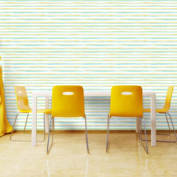 Sunny Picnic Gouache Stripes Wallpaper