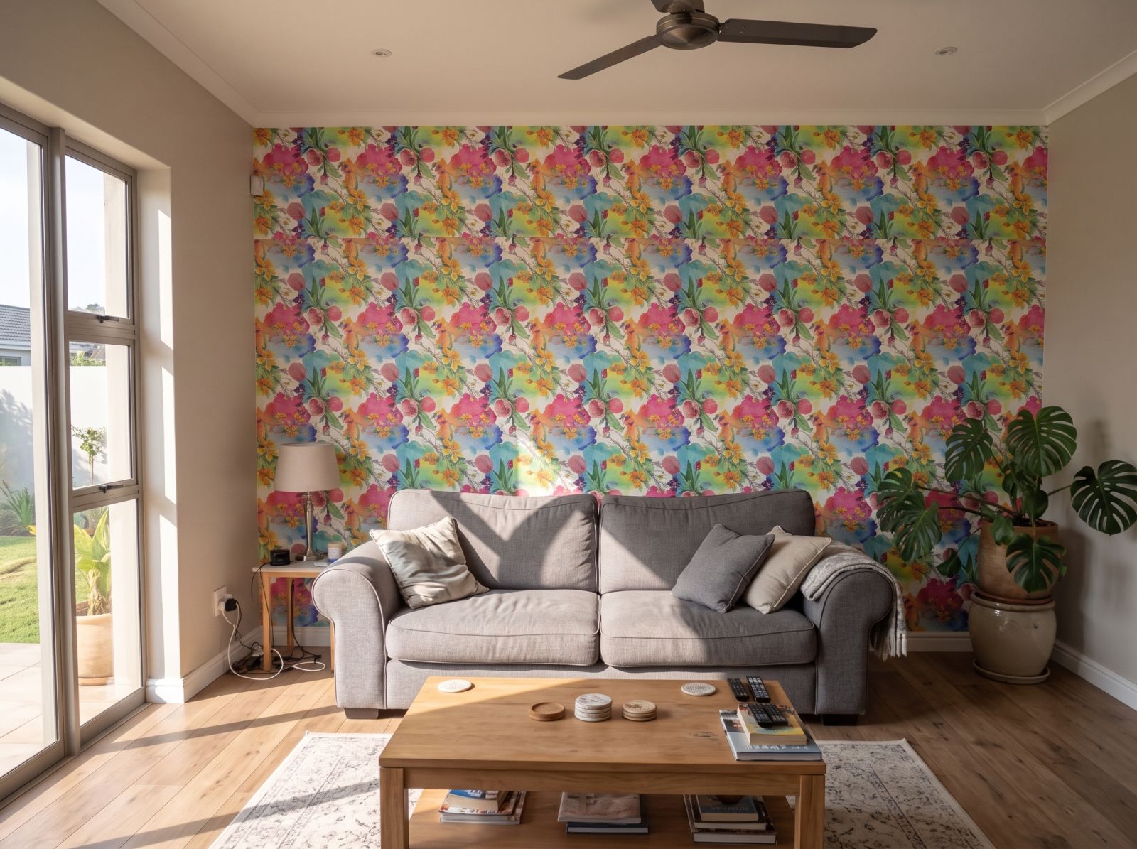 Katarina Watercolour Wallpaper 3 Wallpaper and Wall Murals South Africa Katarina Watercolour Wallpaper shown in a living room