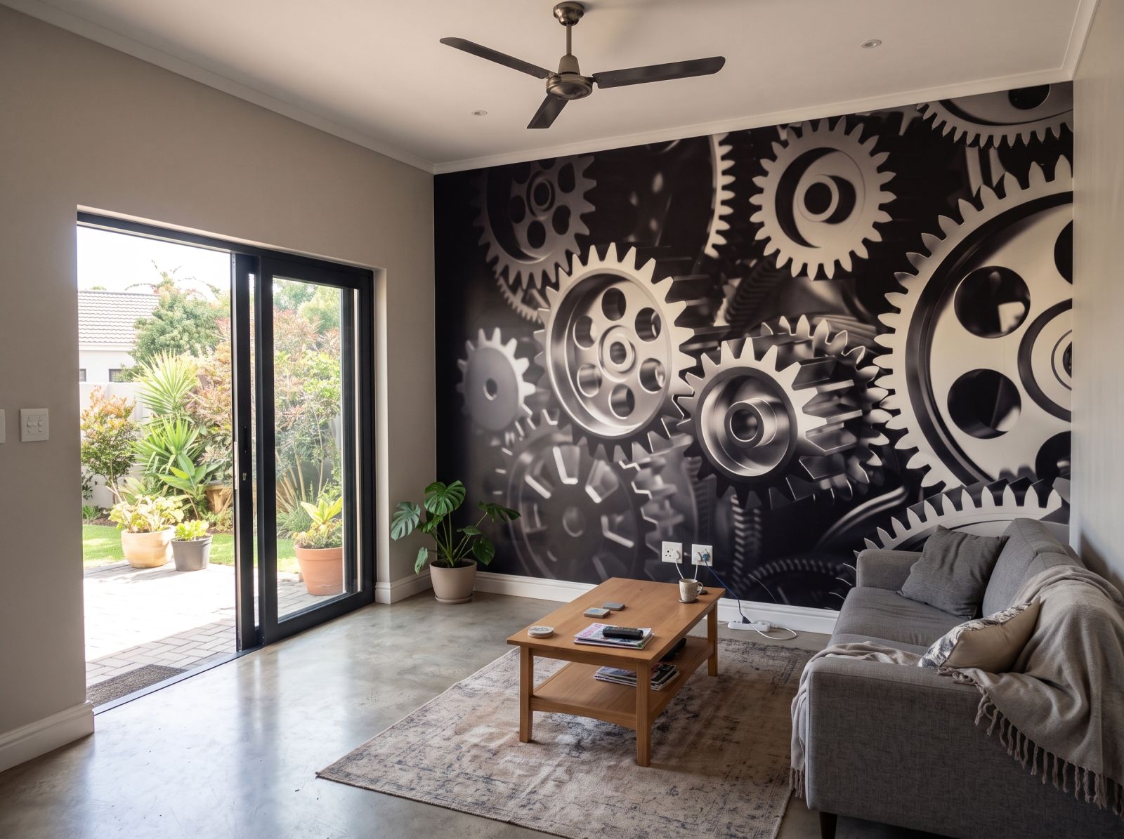 Mural Cogs of Time 3 Wallpaper and Wall Murals South Africa Mural Cogs of Time shown in a living room