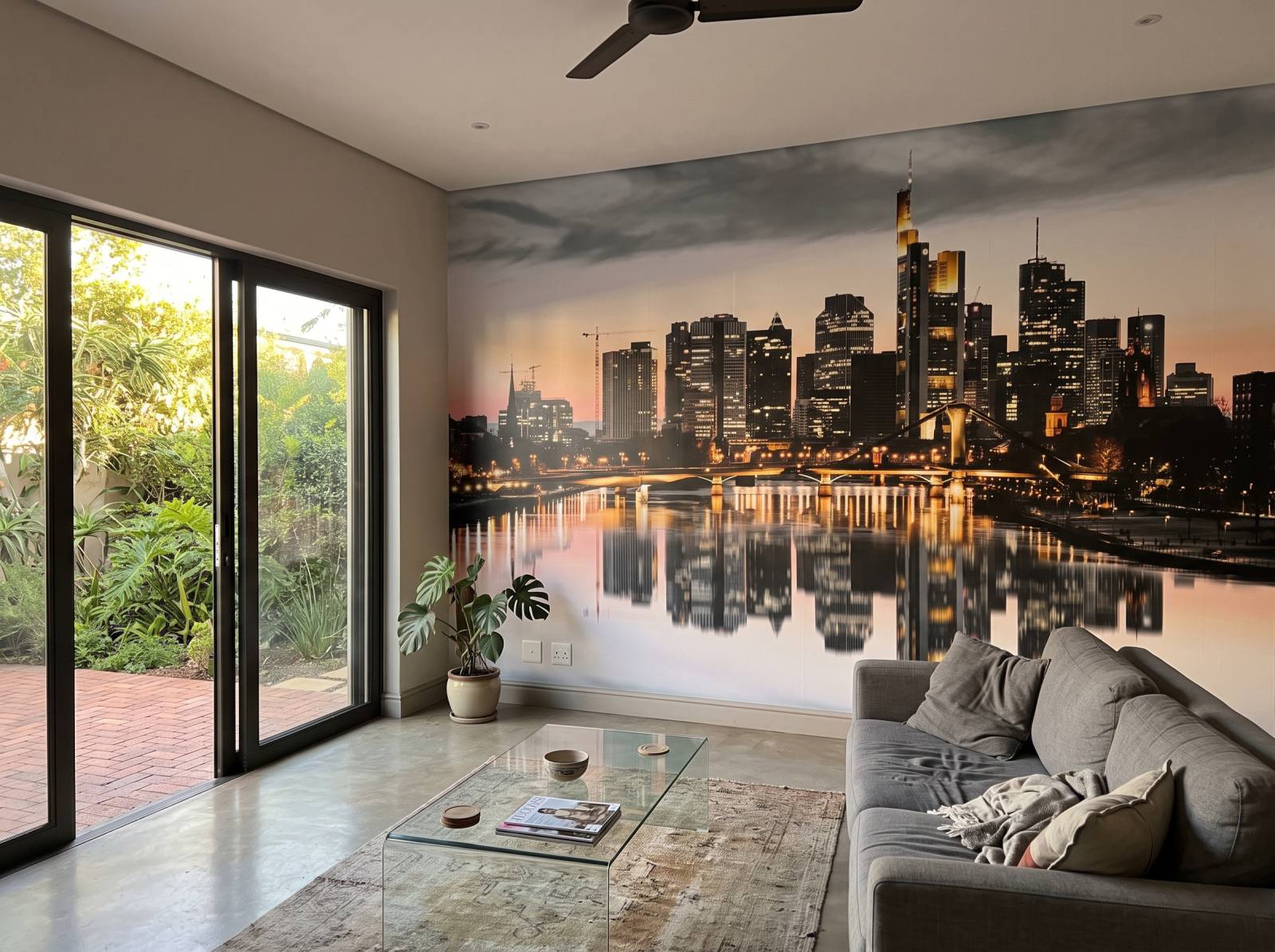 Mural City Reflections 1 Wallpaper and Wall Murals South Africa Mural City Reflections shown in a living room