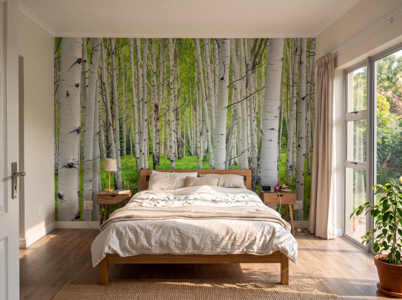 Mural Birchwood Maze 3 Wallpaper and Wall Murals South Africa Mural Birchwood Maze shown in a bedroom