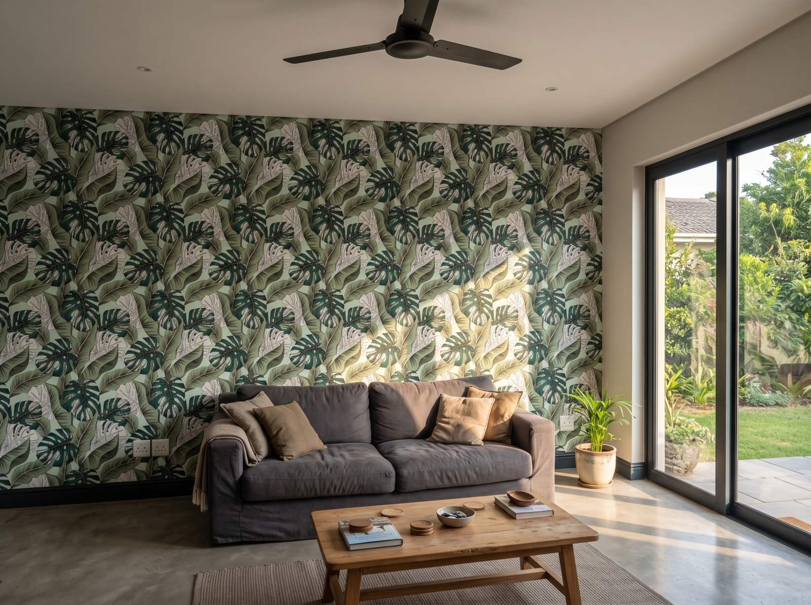 Negative Space Delicious Monster Wallpaper 1 Wallpaper and Wall Murals South Africa Negative Space Delicious Monster Wallpaper shown in a living room
