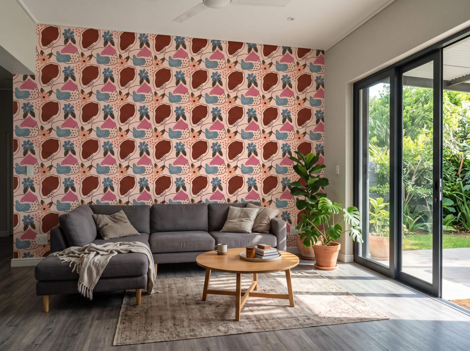 Verano Wallpaper 1 Wallpaper and Wall Murals South Africa Verano Wallpaper shown in a living room