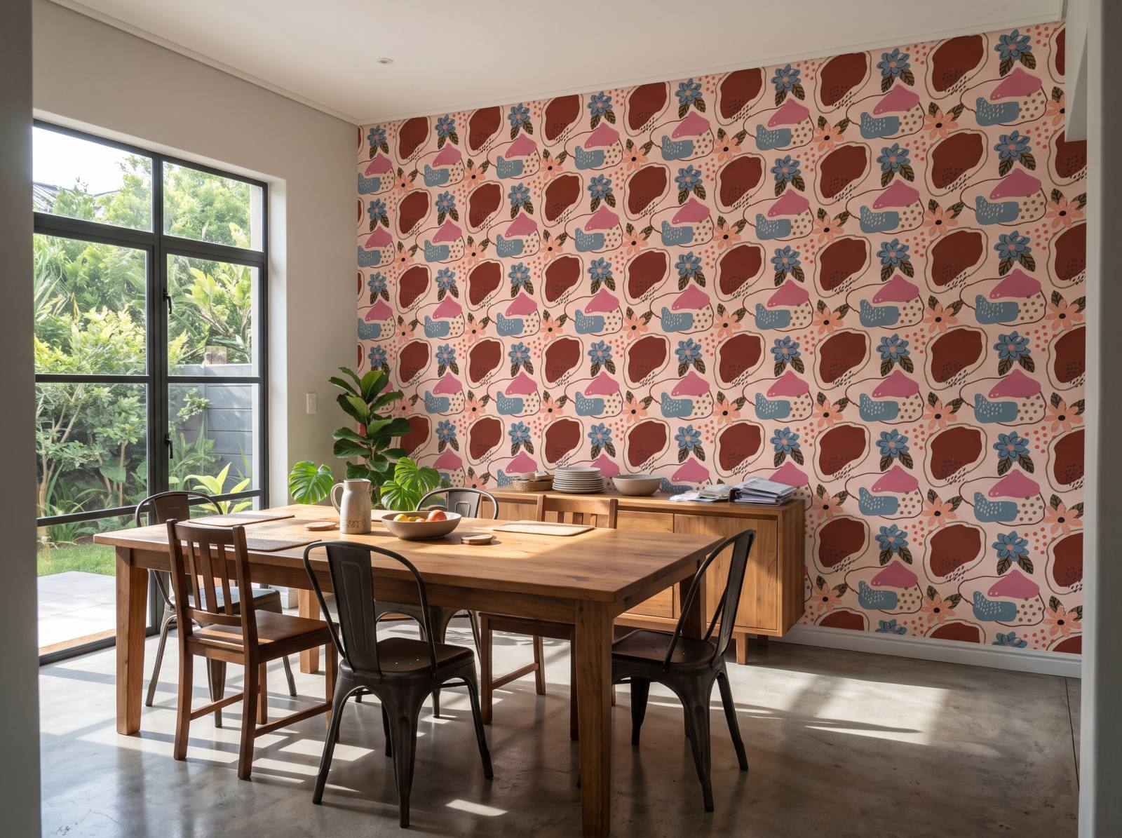 Verano Wallpaper 3 Wallpaper and Wall Murals South Africa Verano Wallpaper shown in a dining room