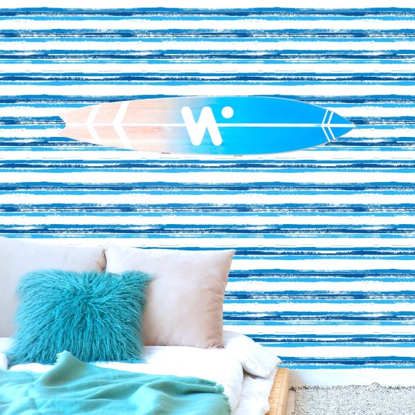 Sea & Sky Gouache Stripes Wallpaper