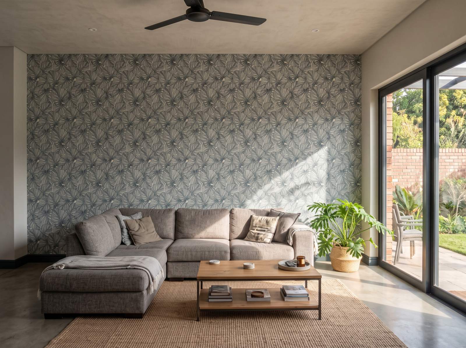 Line Drawn Deliciosa Wallpaper 2 Wallpaper and Wall Murals South Africa Line Drawn Deliciosa Wallpaper shown in a living room