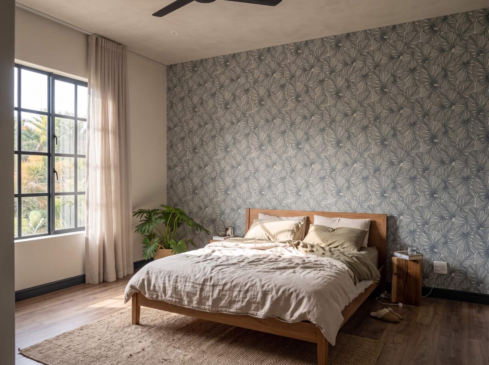 Line Drawn Deliciosa Wallpaper 3 Wallpaper and Wall Murals South Africa Line Drawn Deliciosa Wallpaper shown in a bedroom