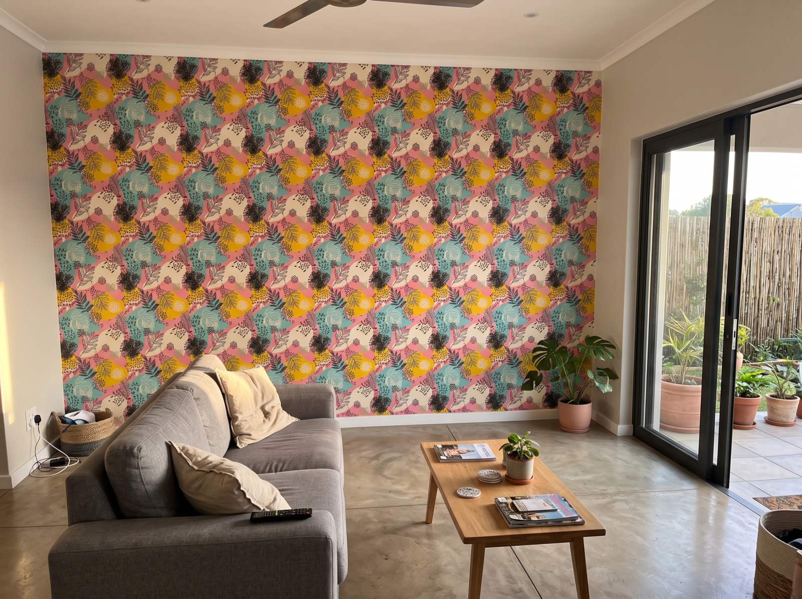 Remolino Wallpaper 3 Wallpaper and Wall Murals South Africa Remolino Wallpaper shown in a living room