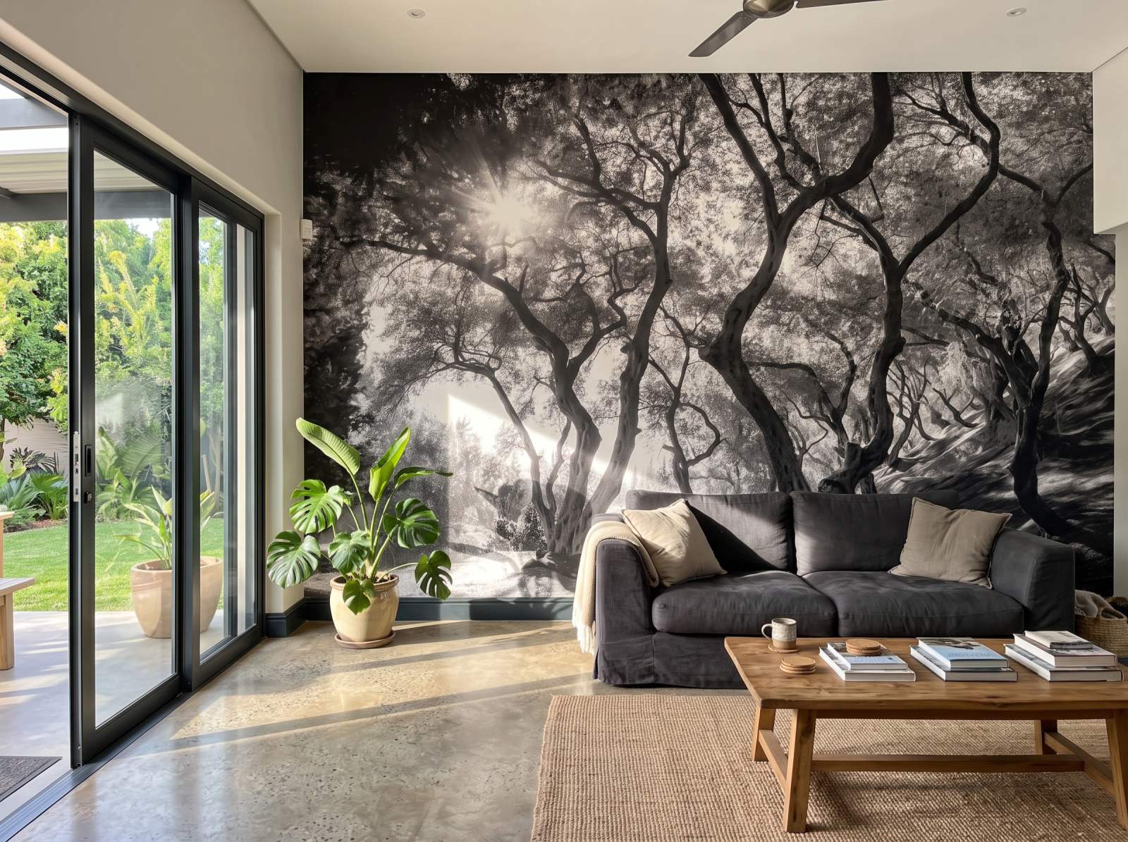 Mural Nature Walk 1 Wallpaper and Wall Murals South Africa Mural Nature Walk shown in a living room