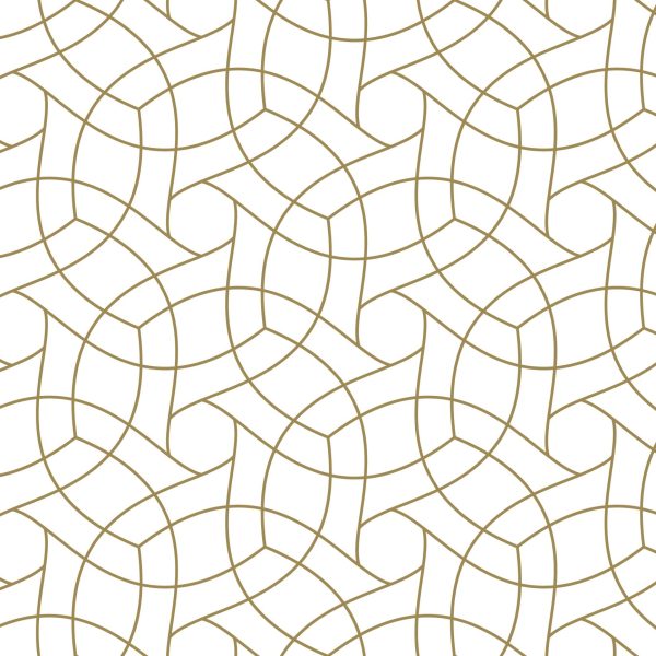 Cantor Wallpaper, geometric lattice in gold and white wallpaper - WallpaperOnline