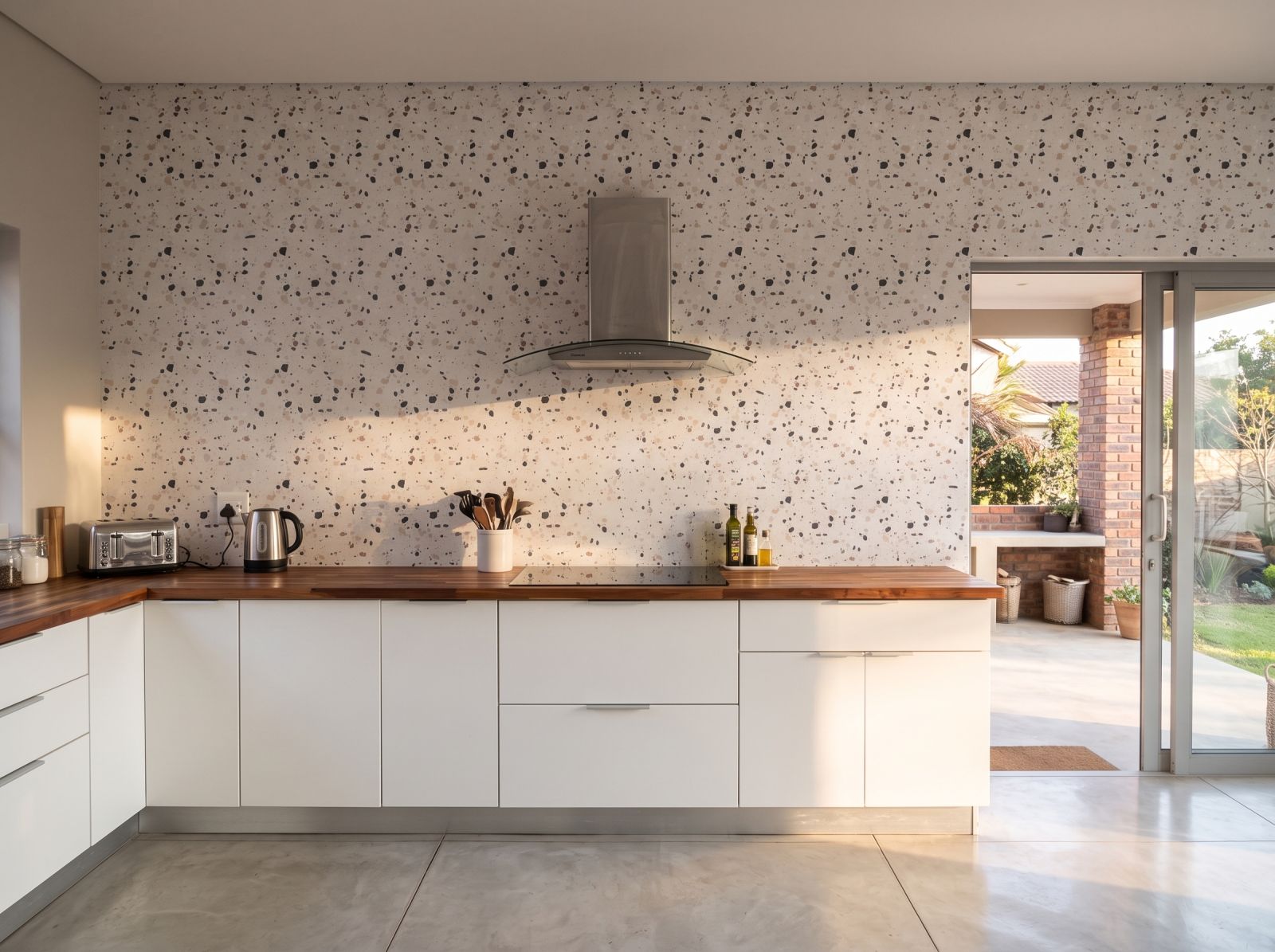 Commodus Speckle Wallpaper 3 Wallpaper and Wall Murals South Africa Commodus Speckle Wallpaper shown in a kitchen