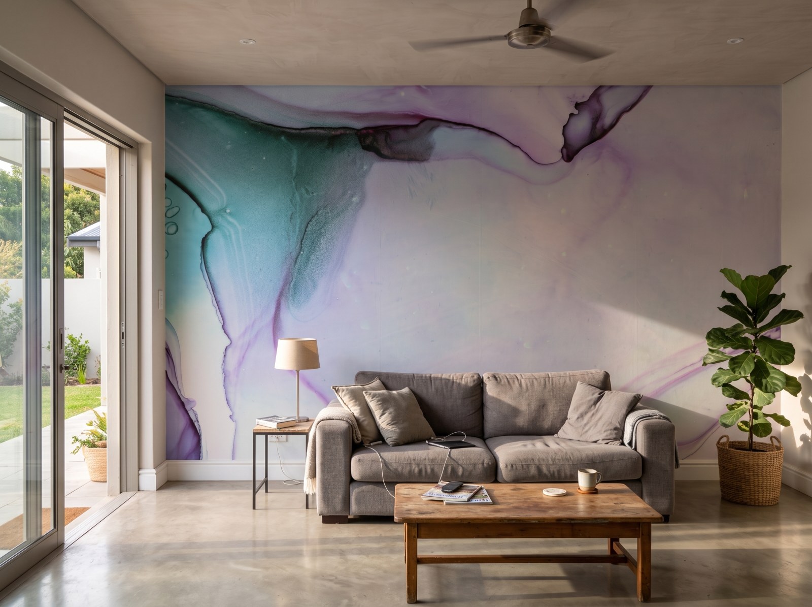Mural Purple Rain 3 Wallpaper and Wall Murals South Africa Mural Purple Rain shown in a living room