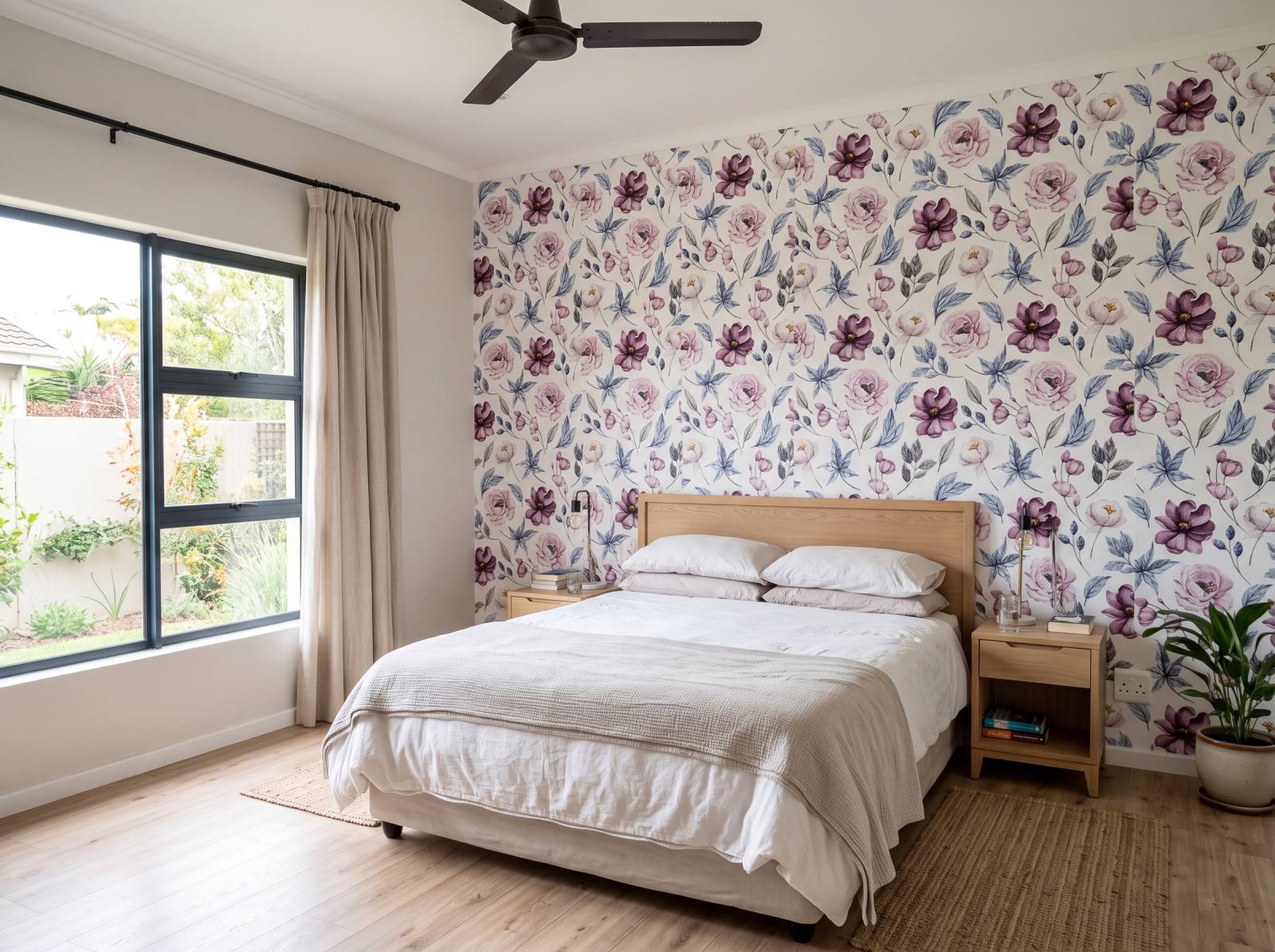Energising Bloom Wallpaper 1 Wallpaper and Wall Murals South Africa Energising Bloom Wallpaper shown in a bedroom
