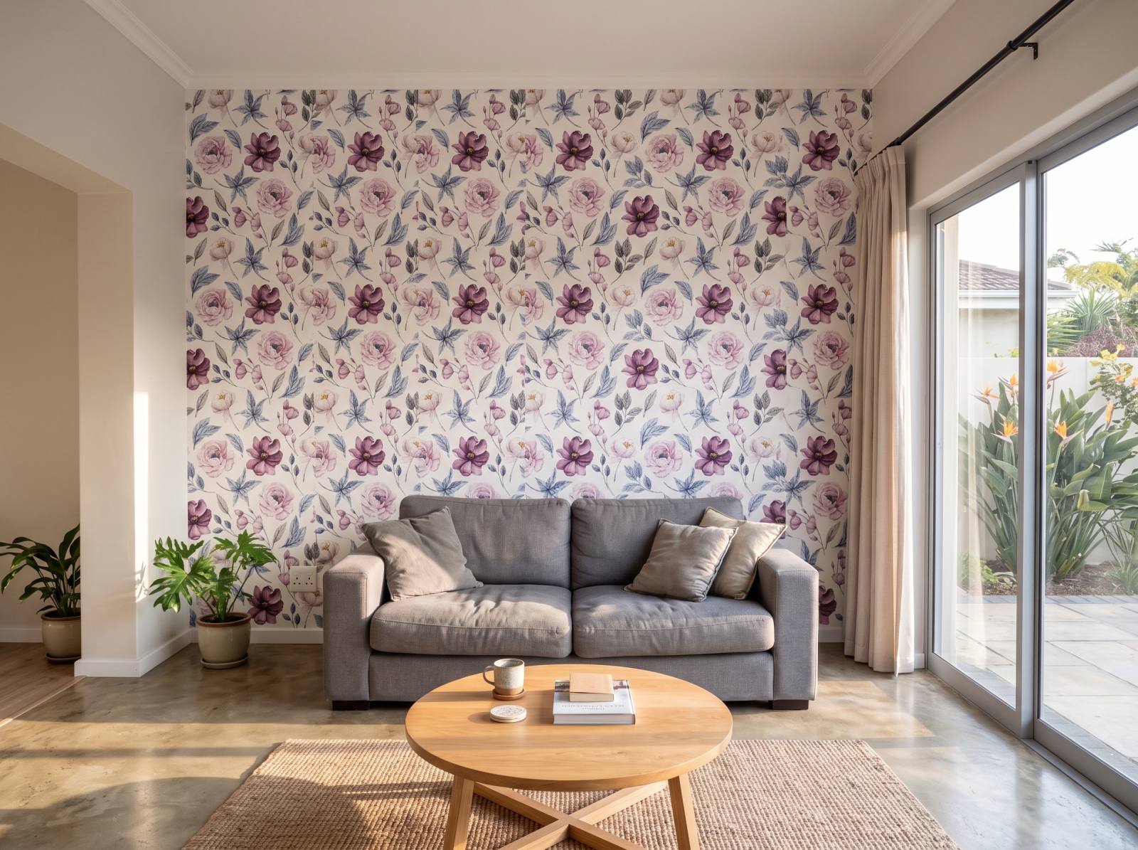 Energising Bloom Wallpaper 3 Wallpaper and Wall Murals South Africa Energising Bloom Wallpaper shown in a living room