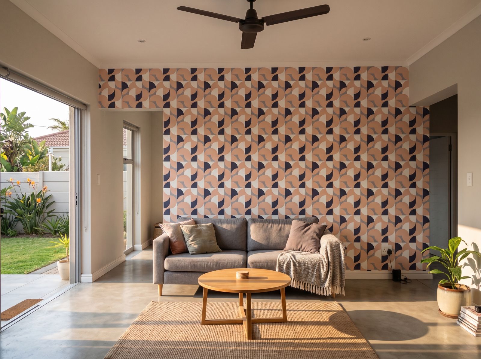 Erdös Wallpaper 1 Wallpaper and Wall Murals South Africa Erdös Wallpaper shown in a living room