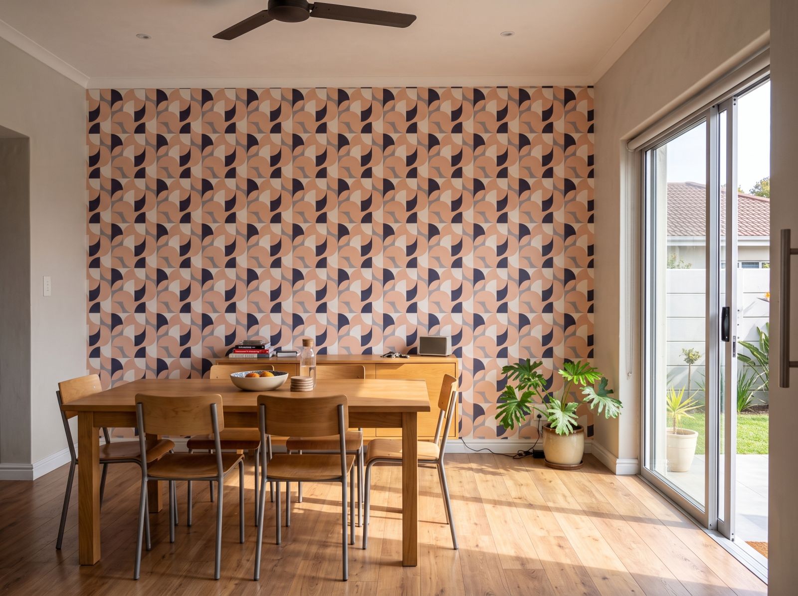 Erdös Wallpaper 3 Wallpaper and Wall Murals South Africa Erdös Wallpaper shown in a dining room