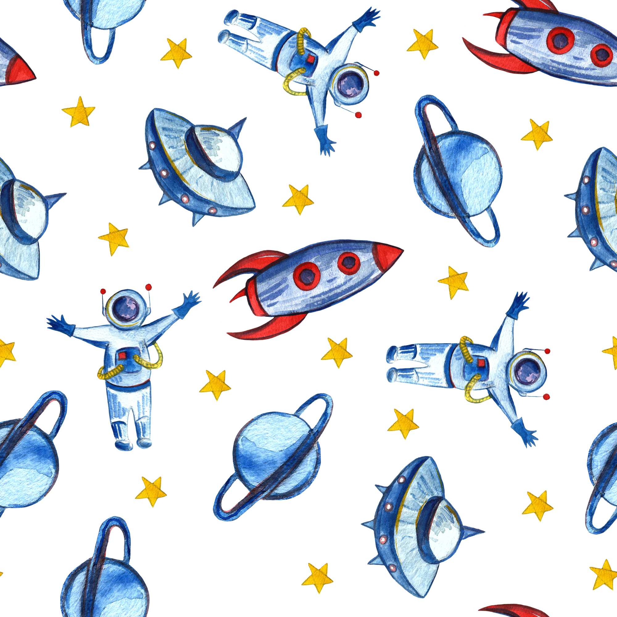 Astro Planet Wallpaper 2 Wallpaper and Wall Murals South Africa Astro Planet Wallpaper, astronauts and rockets in blue, white and red wallpaper - WallpaperOnline